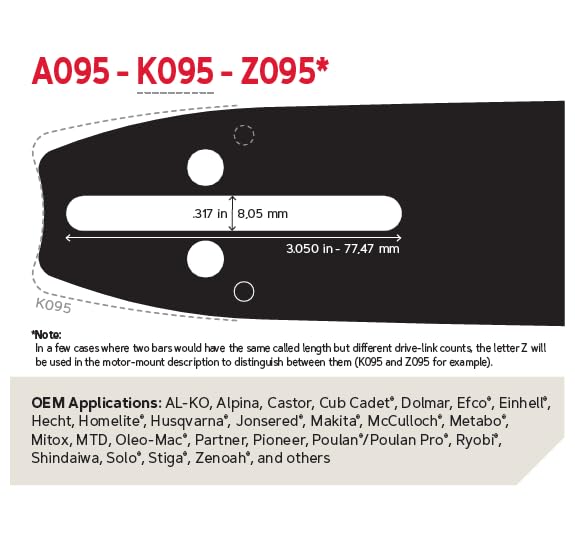 Oregon Chainsaw Guide Bar & Chain Combo Replacement, Bar Length 16" (40cm), Low Kickback Saw Chain, 3/8" Pitch, 0.050" Gauge, 54 Drive Links (509535) - Image 5