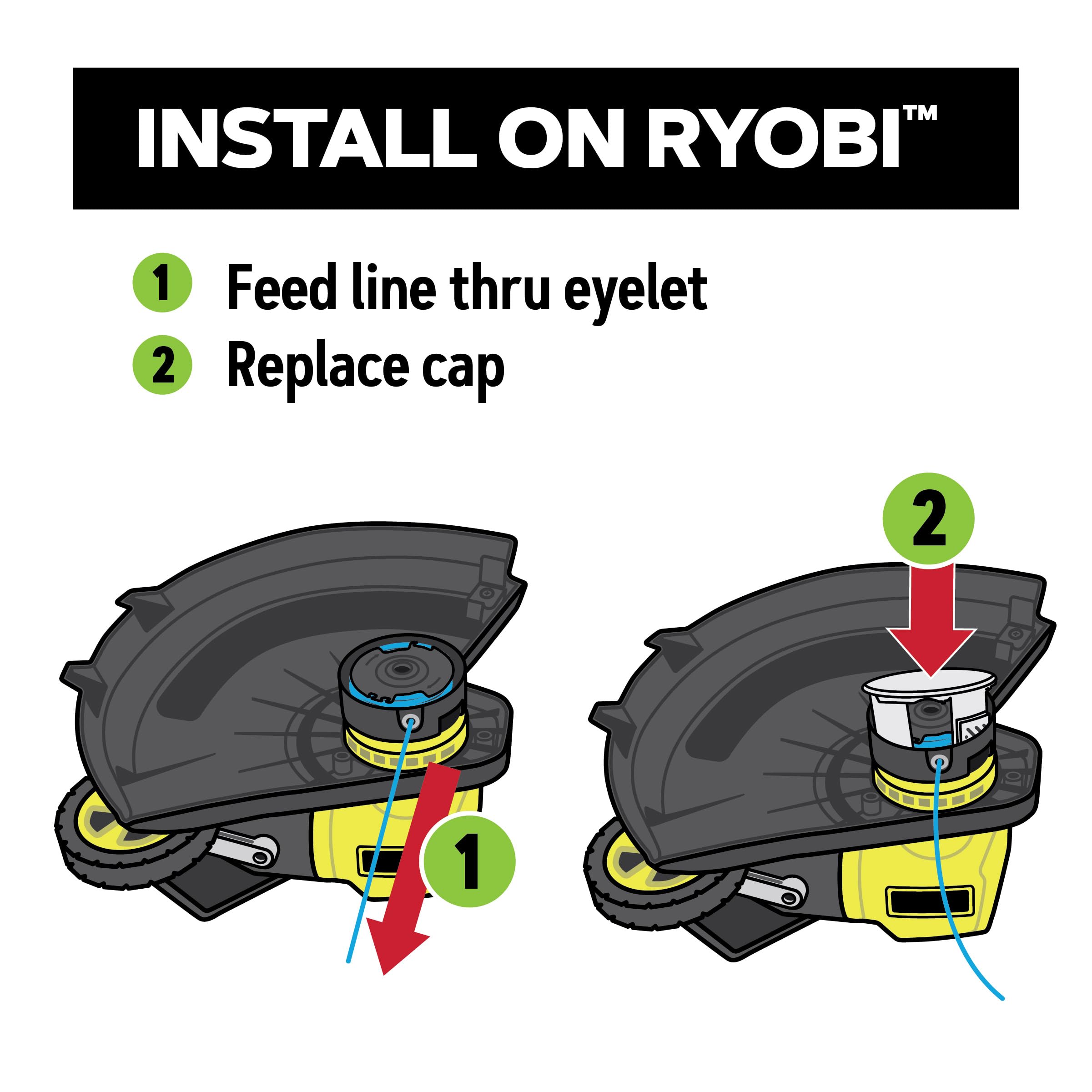 Oregon 3-Pack Replacement Spool & Trimmer Line for Ryobi, Guaranteed Fit for AC14RL3A, Fits Ryobi One+ 10 inch Trimmers (18V, 24V, 40V), Fitted Gatorline Square Twist 065 Trimmer Line - Image 4