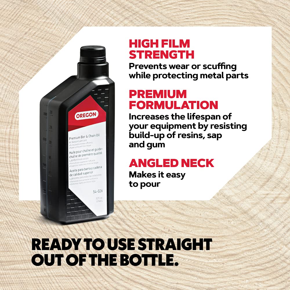 Oregon 54-026 Premium Bar and Chain Oil and Lubricant for Chainsaws, 1 Quart Bottle (32 fl.oz / 946 ml) - Image 3