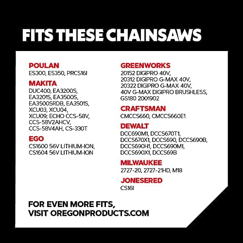Oregon Chainsaw Chain 3/8" LP Pitch, .043" (1.1 mm) Gauge for 16" (40cm) Bar, 56 Drive Links – Low-kickback Replacement Saw Chain, Fits Greenworks, Makita, Ego, Dewalt and more - Image 3