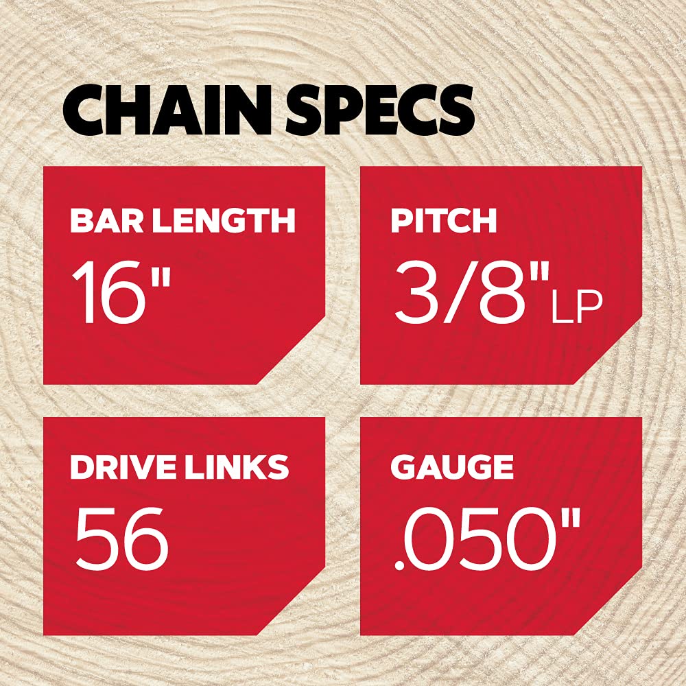 Oregon Chainsaw Chain 3/8" LP Pitch, .050" (1.3 mm) Gauge for 16" (40cm) Bar, 56 Drive Links – Low-kickback Replacement Saw Chain, Fits Husqvarna, Echo, Ryobi, Greenworks, Craftsman and more - Image 3