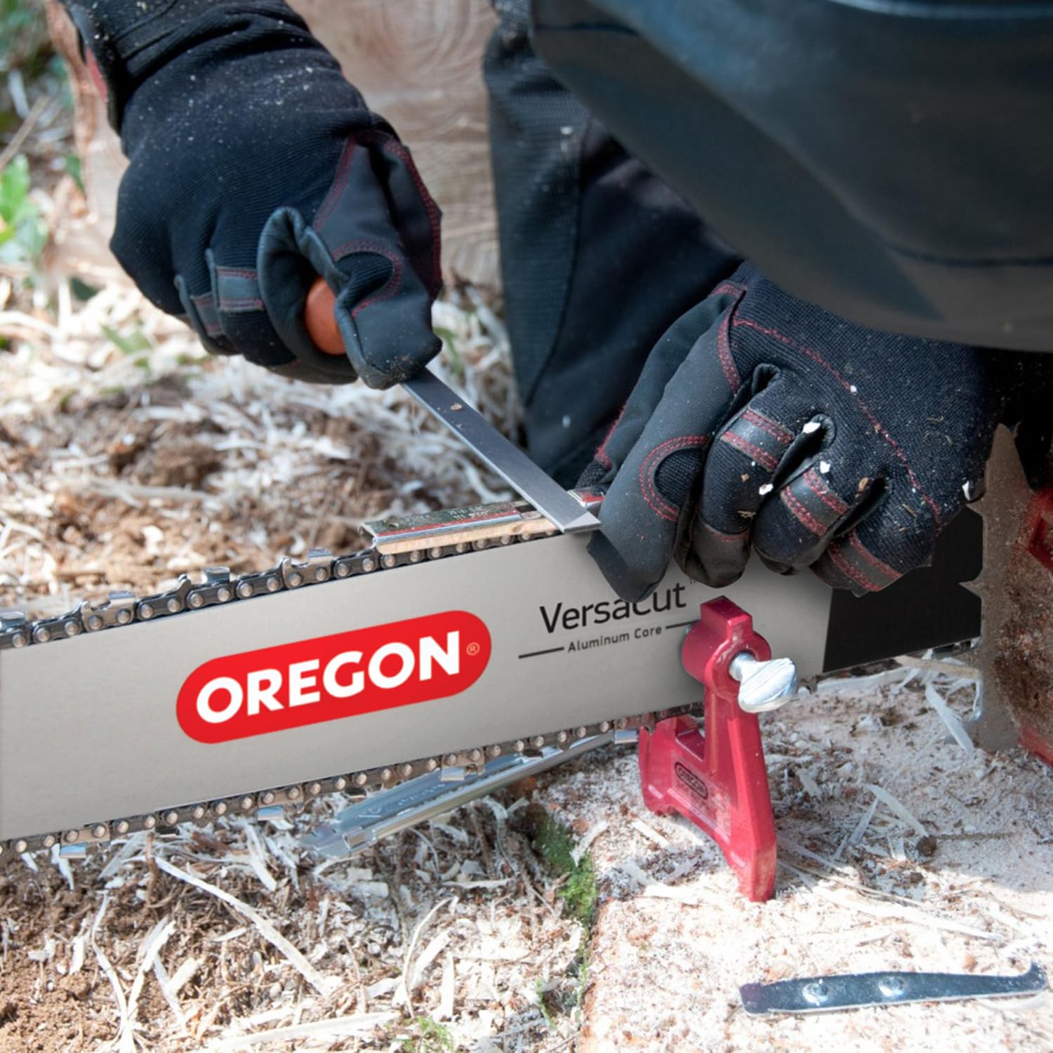Oregon Chainsaw Chain Sharpening Kit with Hard Case - Contains Files, Handles, Depth Gauge, Stump Vise, Felling Wedge, and More Accessories - Image 6