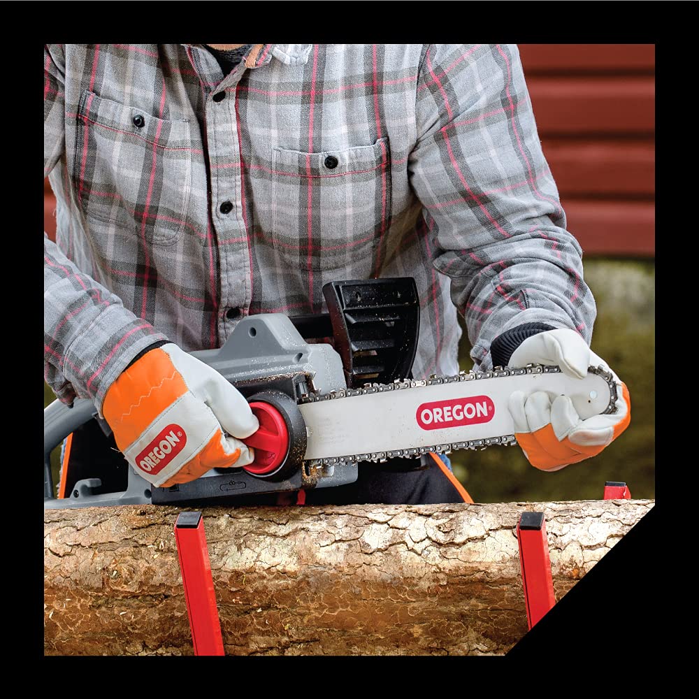 Oregon Chainsaw Left-Hand Protection Leather Gloves – Large (Size 10) (91305L) - Image 5