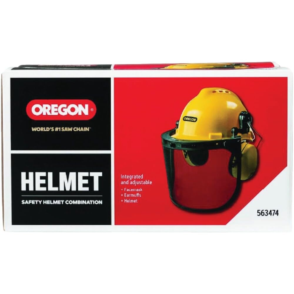 Oregon Chainsaw Safety Protective Helmet with Visor Combo Set, Yellow - Image 3