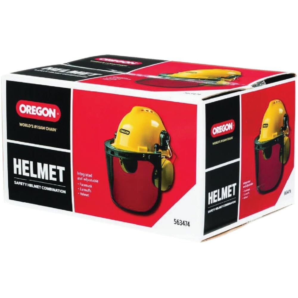 Oregon Chainsaw Safety Protective Helmet with Visor Combo Set, Yellow - Image 5
