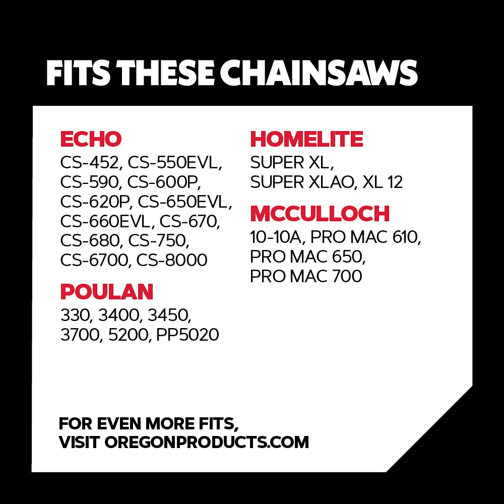 Oregon D70 AdvanceCut Chainsaw Chain for 20 Inch Bar – 70 Drive Links, Replacement Low-Kickback Chainsaw Blade, .050" Gauge, 3/8" Pitch, fits Several Poulan Pro & Echo Models (D70) Black - Image 3