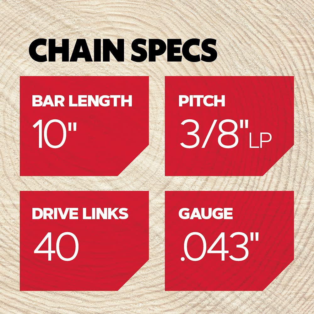Oregon R40 Chainsaw Chain for 10 Inch Bar – 40 Drive Link Replacement Chainsaw Blade, .043" Gauge, 3/8" Pitch, fits Remington, Husqvarna, Ryobi and more, AdvanceCut, Gray - Image 4