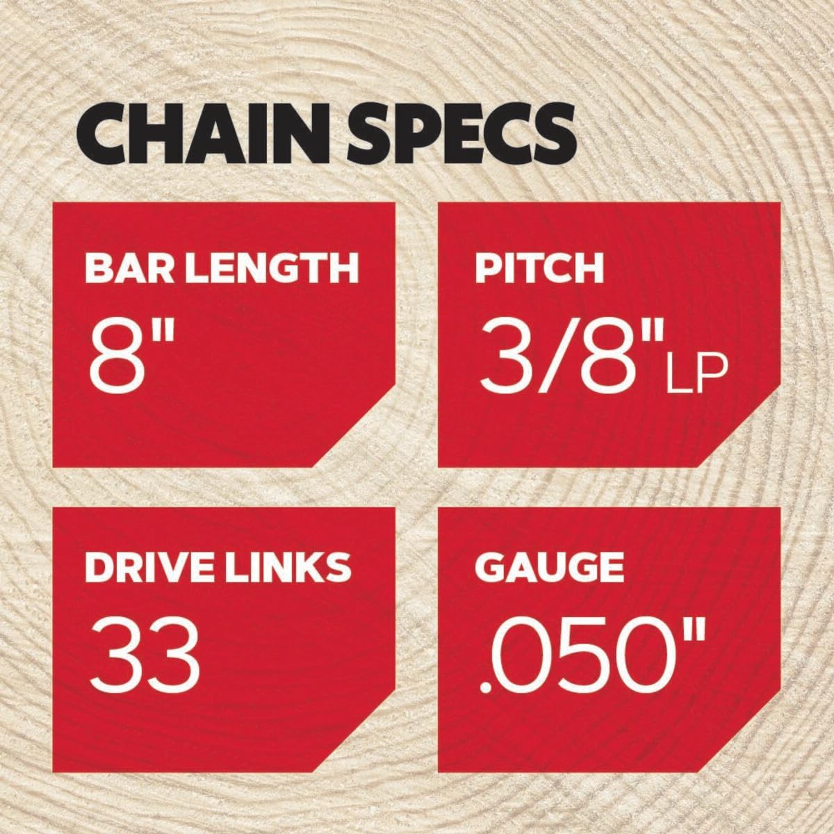 Oregon S33 Pole Saw/Chainsaw Chain for 8-Inch Bar, 33 Drive Links, .050" Gauge, 3/8" Pitch, Fits Chicago, Earthwise, Greenworks, Sun Joe - Image 3