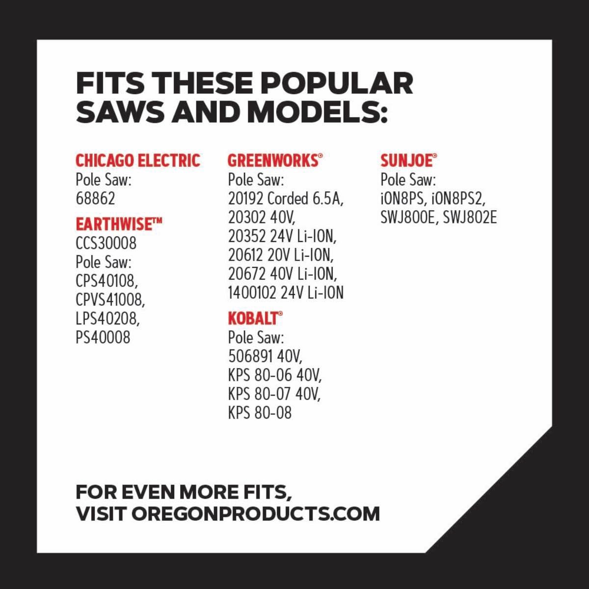 Oregon S33 Pole Saw/Chainsaw Chain for 8-Inch Bar, 33 Drive Links, .050" Gauge, 3/8" Pitch, Fits Chicago, Earthwise, Greenworks, Sun Joe - Image 4