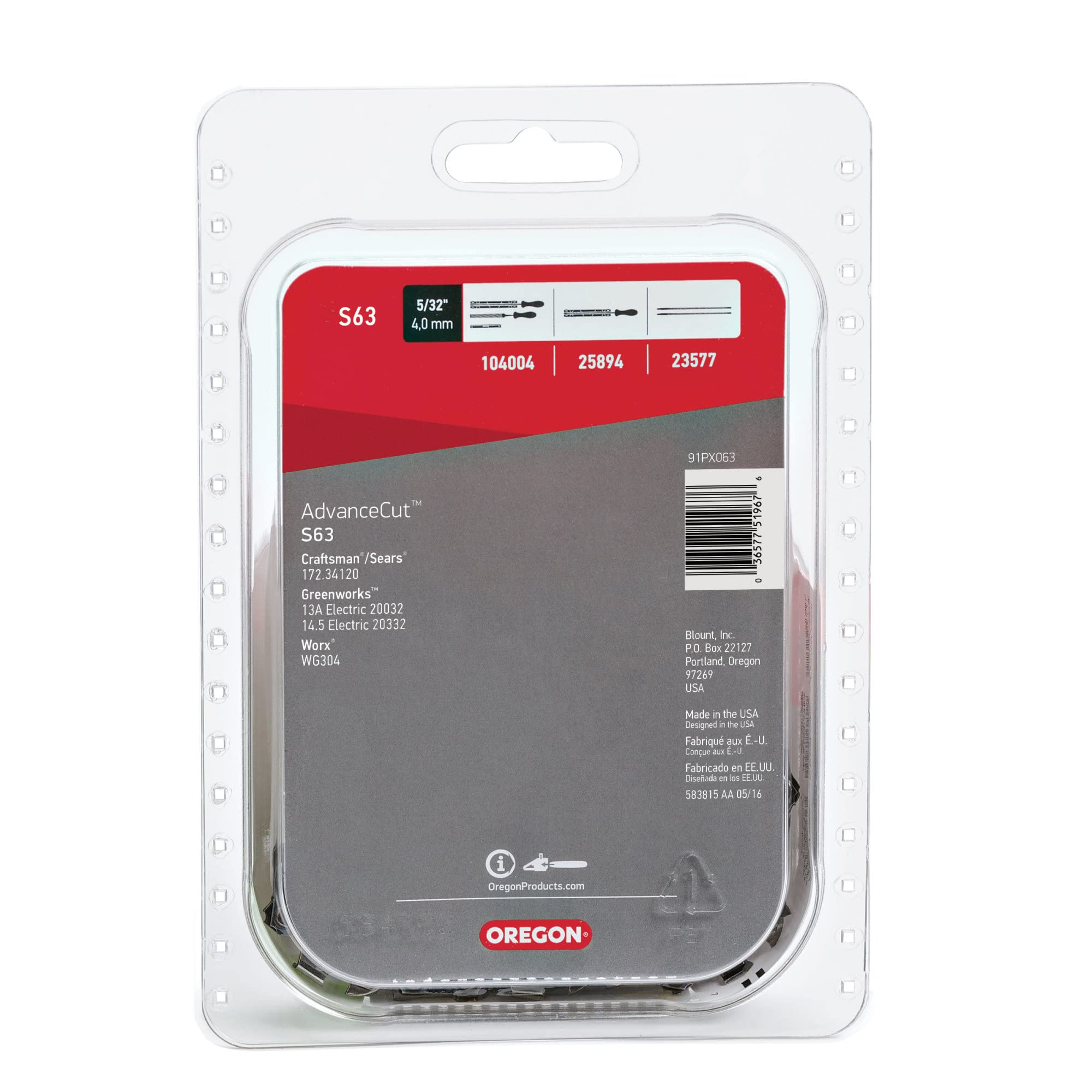 Oregon S63 AdvanceCut Replacement Chainsaw Chain for 18-Inch Guide Bar, 63 Drive Links, Pitch: 3/8" Low Profile, .050" Gauge, Low Vibration - Image 4