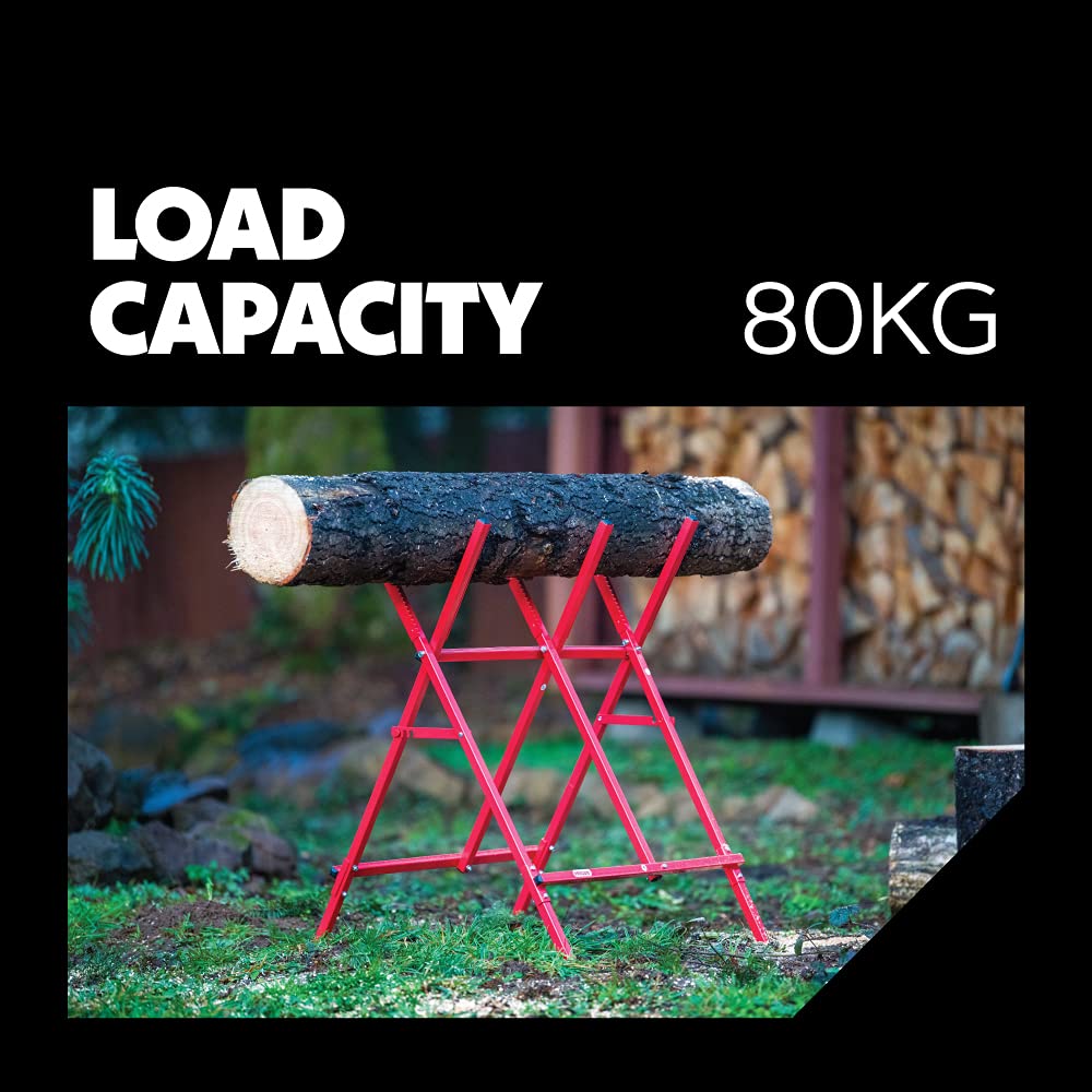 Oregon Steel Log Saw Horse, Foldable & Adjustable Sawbuck, 10 Inch Log Capacity, Folding Wood Cutting Stand, for Logging, Splitting & Firewood (584145) - Image 4
