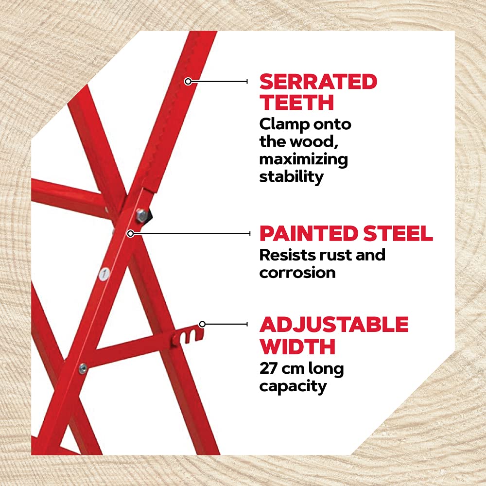 Oregon Steel Log Saw Horse, Foldable & Adjustable Sawbuck, 10 Inch Log Capacity, Folding Wood Cutting Stand, for Logging, Splitting & Firewood (584145) - Image 5